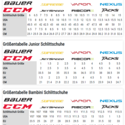 CCM Jetspeed FT670 Schlittschuhe Senior -CCM Verkäufe Schlittschuhgroessentabelle 25